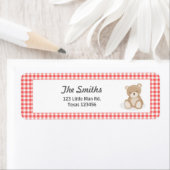 Teddy Bear Picnic Rücksendeadresse Etikett Rot bla (Insitu)