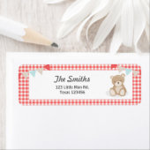 Teddy Bear Picnic Rücksendeadresse Etikett Rot bla (Insitu)