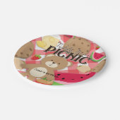 Teddy Bear Picnic Summer Birthday Party Custom Pappteller (Schrägansicht)