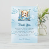 Teddy Bear Pillow Baby Dusche Danke Karte (Stehend Vorderseite)
