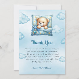 Teddy Bear Pillow Baby Dusche Danke Karte