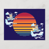 Teddy Bear Pilot Airplane Art Postkarte (Rückseite)