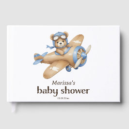 Teddy Bear Pilot Baby Boy Dusche Gästebuch