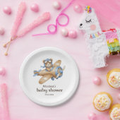 Teddy Bear Pilot Baby Boy Dusche Papierplatte Pappteller (Party)