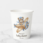 Teddy Bear Pilot Baby Boy Duschpapier Tasse Pappbecher (Rückseite)