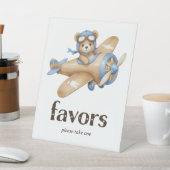 Teddy Bear Pilot Baby Boy Shower Favoriten Sockelschild (In SItu)