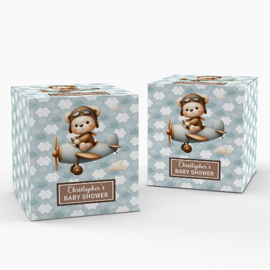 Teddy Bear Pilot Blue Gastgeschenk Box Geschenkschachtel