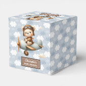 Teddy Bear Pilot Blue Gastgeschenk Box Geschenkschachtel (Rückseite)
