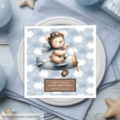 Teddy Bear Pilot Kinderdusche Napkins Personalisie Serviette