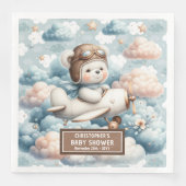Teddy Bear Pilot Napkins Baby Duschtisch Dekoratio Serviette (Vorderseite)