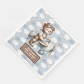 Teddy Bear Pilot Napkins Personalisierte Babydusch Serviette (Ecke)
