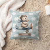 Teddy Bear Pilot Personalisiert Baby Boy Kissen (Decke)