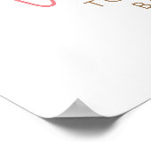 Teddy Bear Pink Baby Dusche Begrüßungszeichen Poster (Ecke)