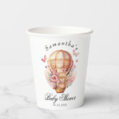 Teddy Bear Pink Baby Pappbecher (Rückseite)