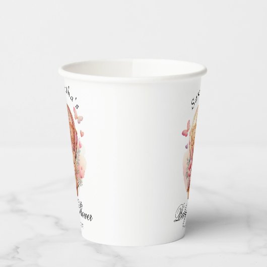 Teddy Bear Pink Baby Pappbecher (Links)