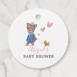 Teddy Bear Pink Babydusche Geschenkanhänger