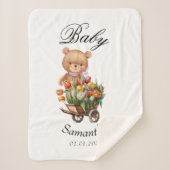 Teddy Bear Pink Babydusche Rustikale Blüte Sherpadecke (Vorderseite)