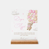 Teddy Bear Pink Babydusche Windelwindeln Acrylschild (Vorderseite)