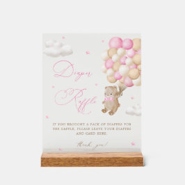 Teddy Bear Pink Babydusche Windelwindeln Acrylschild