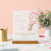 Teddy Bear Pink Babydusche Windelwindeln Acrylschild (Hochzeit)