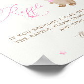 Teddy Bear Pink Babydusche Windelwindeln Poster (Ecke)