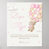Teddy Bear Pink Babydusche Windelwindeln Poster (Vorne)