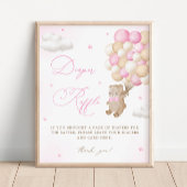 Teddy Bear Pink Babydusche Windelwindeln Poster