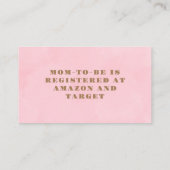 Teddy Bear Pink Balloon Girl Baby Registery Begleitkarte (Rückseite)