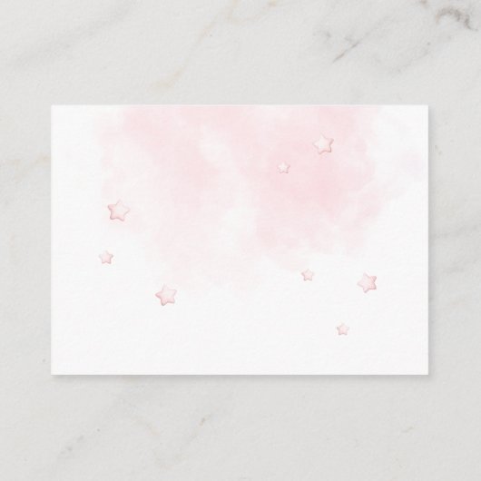 Teddy Bear Pink Balloon Girl Babydusche Begleitkarte (Rückseite)