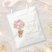 Teddy Bear Pink Balloons Baby Dusche Beutel Geschenktütchen (Ausgeschnitten)