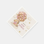 Teddy Bear Pink Balloons Baby Girl Duschdekor Serviette (Ecke)