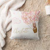 Teddy Bear Pink Balloons Baby Kinderzimmer Kissen (Decke)