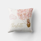 Teddy Bear Pink Balloons Baby Kinderzimmer Kissen (Rückseite)