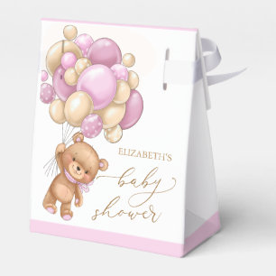 Teddy Bear Pink Balloons Baby Showbox Geschenkschachtel