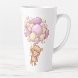 Teddy Bear Pink Balloons Babydusche Milchtasse