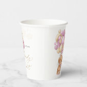 Teddy Bear Pink Balloons Babydusche Pappbecher (Rechts)