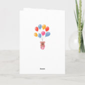 Teddy Bear Pink Balloons Girl Happy Birthday Card Karte (Rückseite)