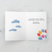 Teddy Bear Pink Balloons Girl Happy Birthday Card Karte (Innenseite)