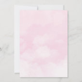 Teddy Bear Pink Balloons Gold Stars Taufe Einladung (Rückseite)