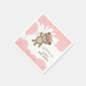 Teddy Bear Pink Balloons Pink Girl Baby Dusche Serviette (Ecke)