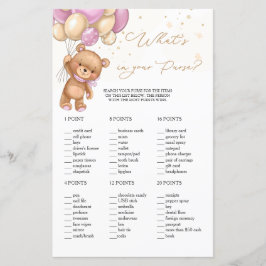 Teddy Bear Pink Balloons Was ist in eurem Purse Ga