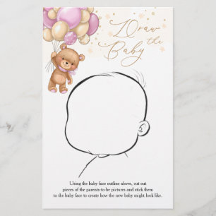 Teddy Bear Pink Balloons Zeichnete das Baby Game