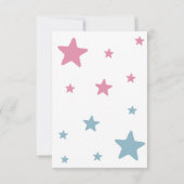 Teddy Bear Pink Blue Gender Reveal Dankeskarte (Rückseite)