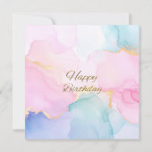 Teddy Bear Pink Bow Gold Crown Happy Birthday (Rückseite)