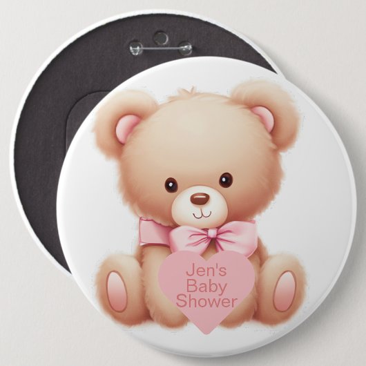 Teddy Bear Pink Button (Vorne & Hinten)