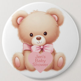 Teddy Bear Pink Button