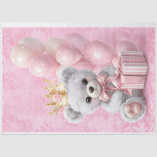 Teddy Bear Pink Colors Tissue Paper Seidenpapier