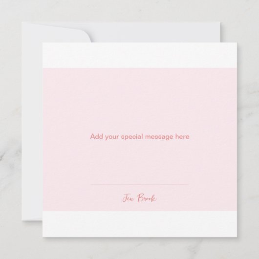 Teddy Bear Pink Danke Karte (Rückseite)