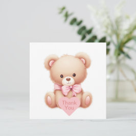 Teddy Bear Pink Danke Karte