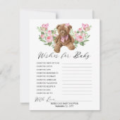 Teddy Bear Pink Floral wünscht sich Baby Game (Vorderseite)